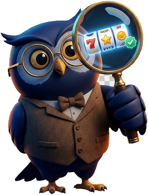 SpinFakta mascot — burung hantu cek fakta RTP