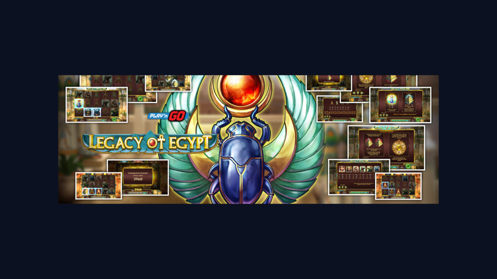 Legacy of Egypt: Play’n GO — RTP 94,5% (agregator, di bawah rata-rata), max win 5.000x — Cek Fakta SpinFakta